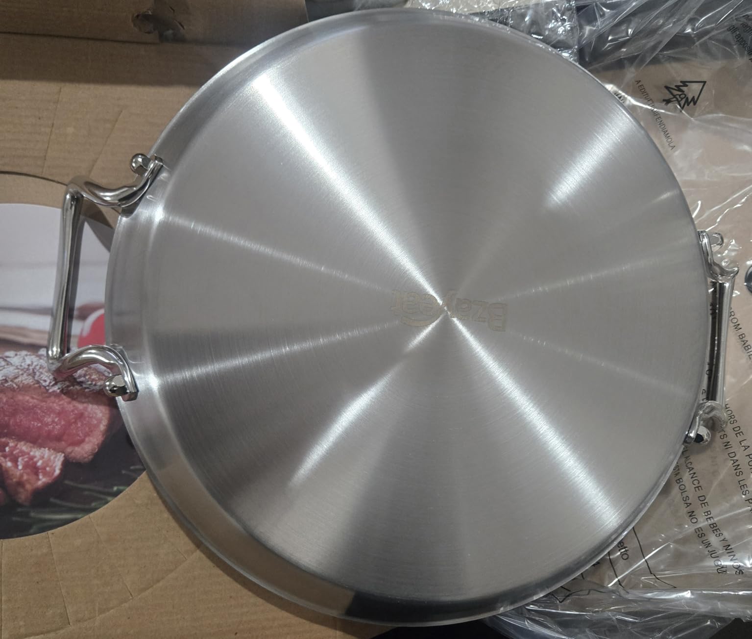14 Inch Paella Pan, Tri-Ply Stainless Steel Large Spanish Rice Pan | Great for Seafood Paella, Authentic Paella, Socarrat | Oven Safe | Induction Compatible | 5-8 Servings | Detachable Handles customer photo 2