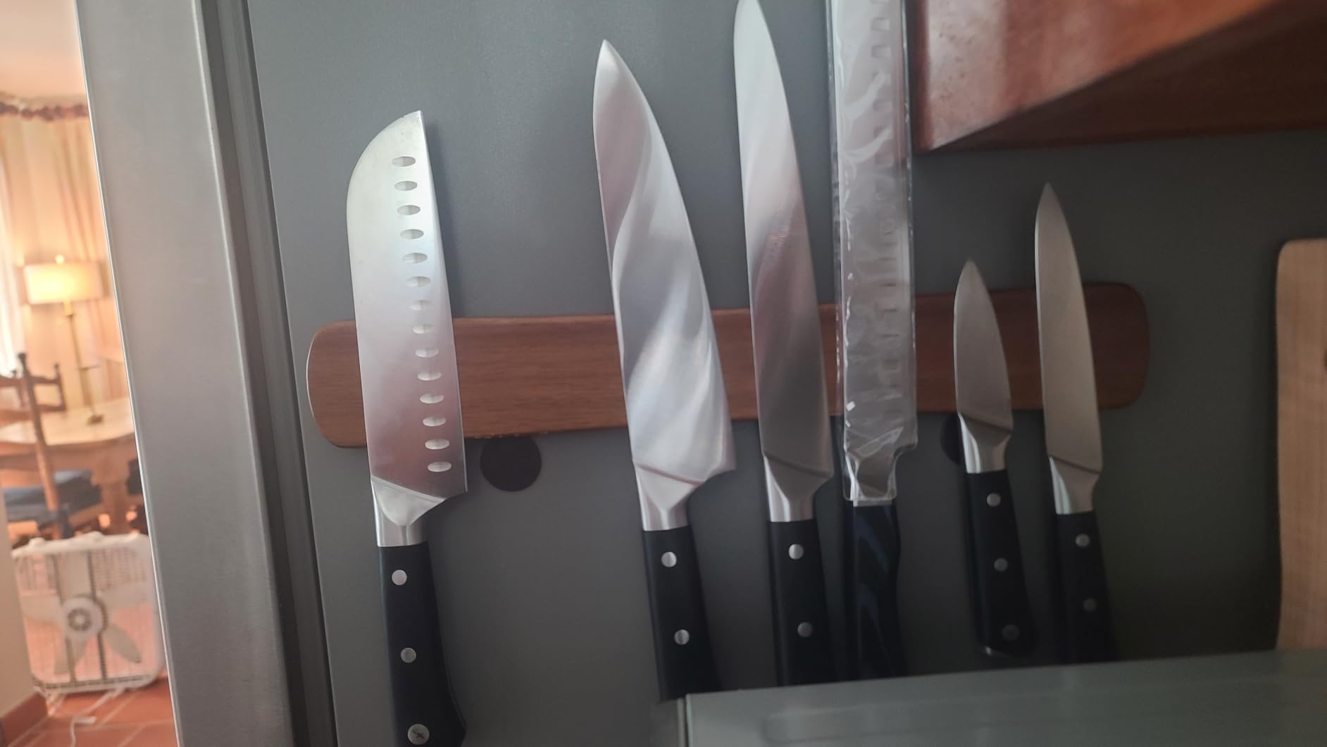 Magnetic Knife Holder, 16 Inch Acacia Wood Knife Strip for Wall or Fridge | Fridge Magnetic or Screw-Mounted, Strong Magnet Secures Knives, Space-Saving, Kitchen Knife Storage, Housewarming Gift customer photo 2