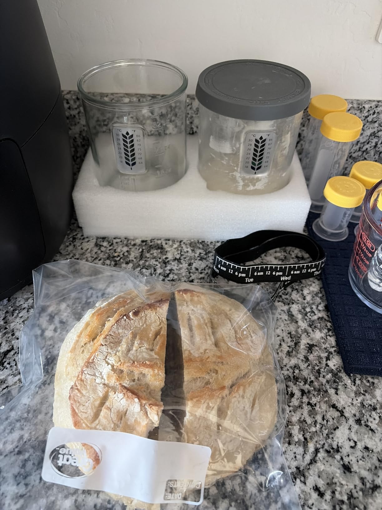 2 Pack Premium Pro Sourdough Starter Jar Kit - 40oz Large Wide Mouth Sourdough Bread Jar with Marked Feeding Band, Thermometer, Scraper, Cloth Cover & Silicone Lid/Base, Glass Container, Baking Supply customer photo 2