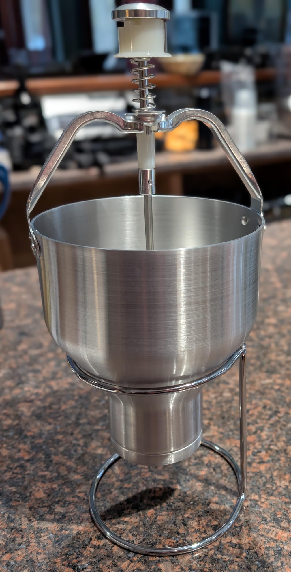 1 Pack Pancake Batter Dispenser with Stand, 88 Ounce Heavy Gauge 10GA Aluminum Body, Precise Portion Control Dial Setting for Pancakes Cupcakes Crepes Donuts Biscuits Muffins customer photo 1