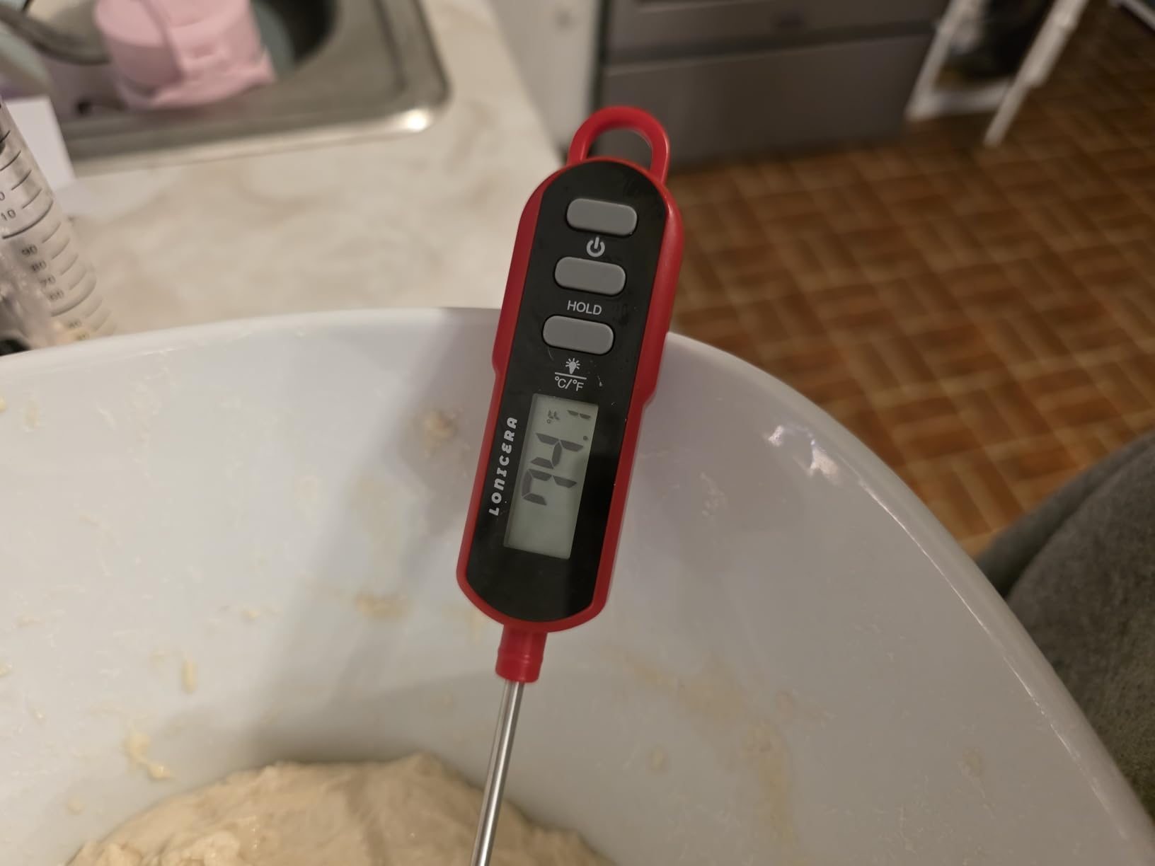 LONICERA Digital Candy Thermometer with Pot Clip, 11-Inch Probe, Red | 2-3 second instant read, IPX6 waterproof, backlit display, extra-long probe, for candy making, deep frying, oil and meat customer photo 1