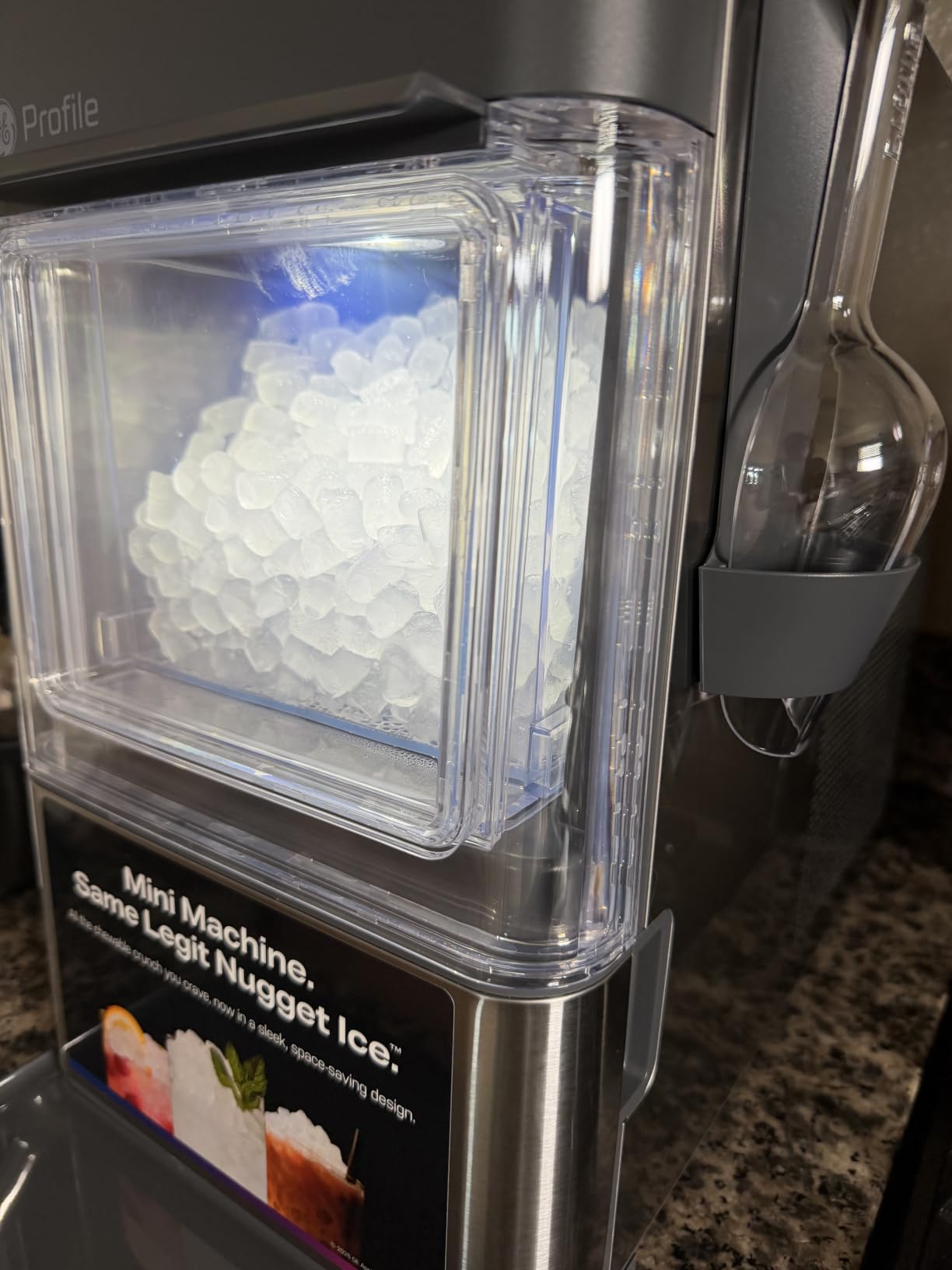 GE Profile Opal MINI PRO Nugget Ice Maker w/Side Tank, Portable Countertop Pebble Ice Machine, 36 lbs/Day, Top Fill, 6 Pack Descaler & Scoop, Stainless Steel customer photo 2