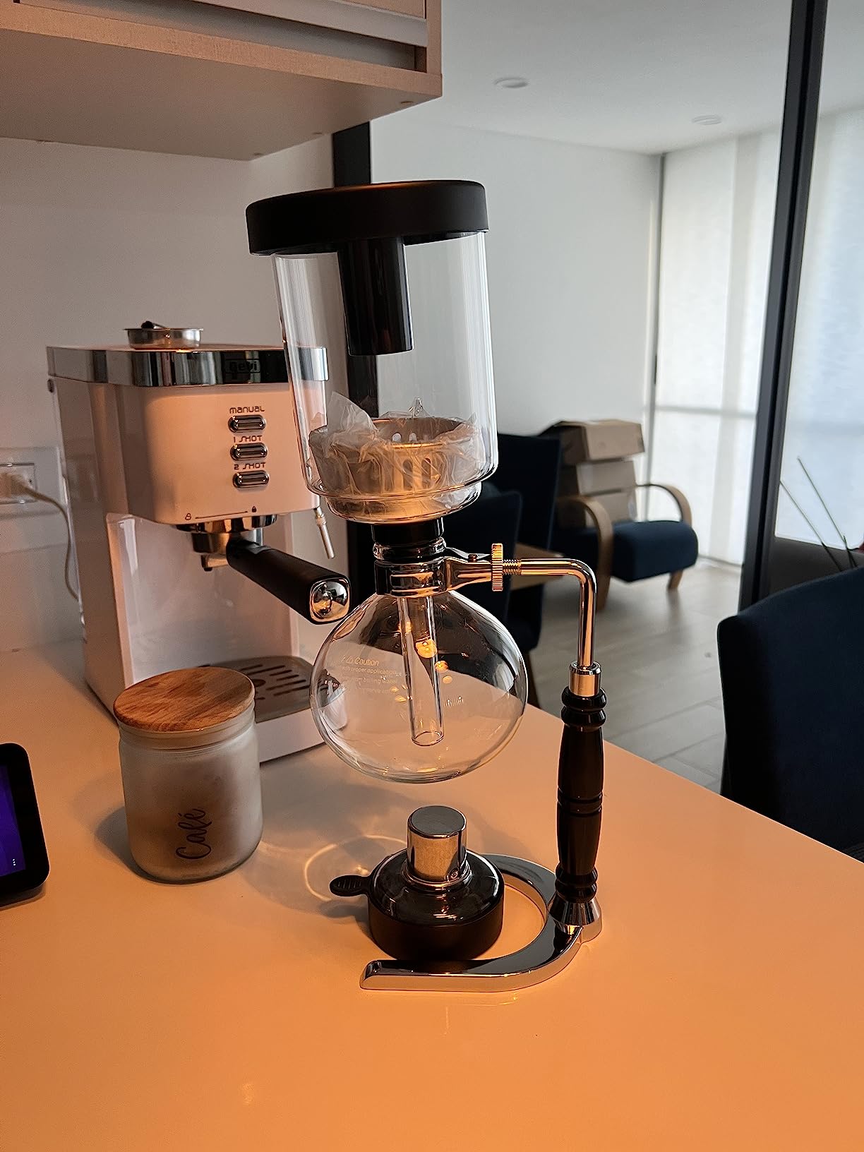 YUCHENGTECH Syphon Coffee Maker Tabletop Glass Siphon Pot Glass Technica Siphon Vacuum Coffee Maker(3 Cups(360ml)) customer photo 2