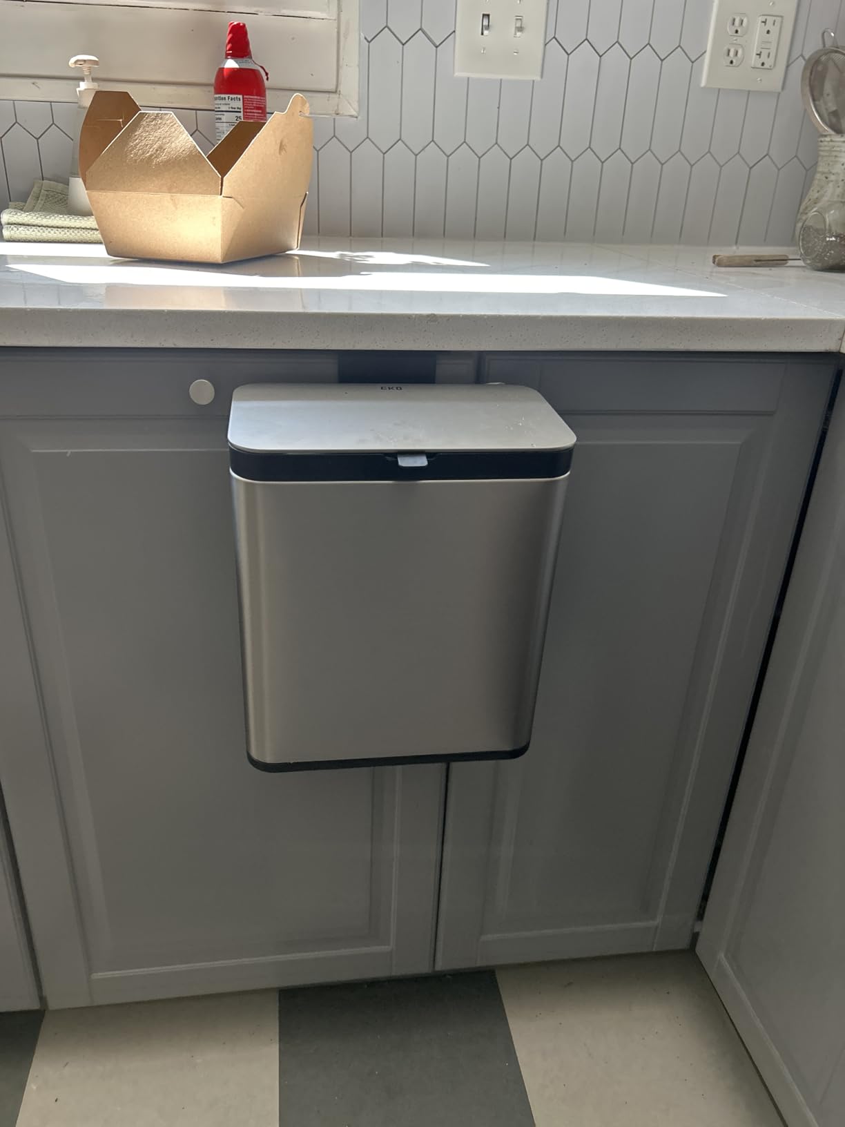 EKO Kitchen Compost Bin, 7L / 1.85 Gal Stainless Steel with Removable Inner Bucket and Deodorizer Compartment, 2-in-1 Countertop Compost Bin with Lid, Food Waste Caddy for Kitchen (MMT & Black Finish) customer photo 2